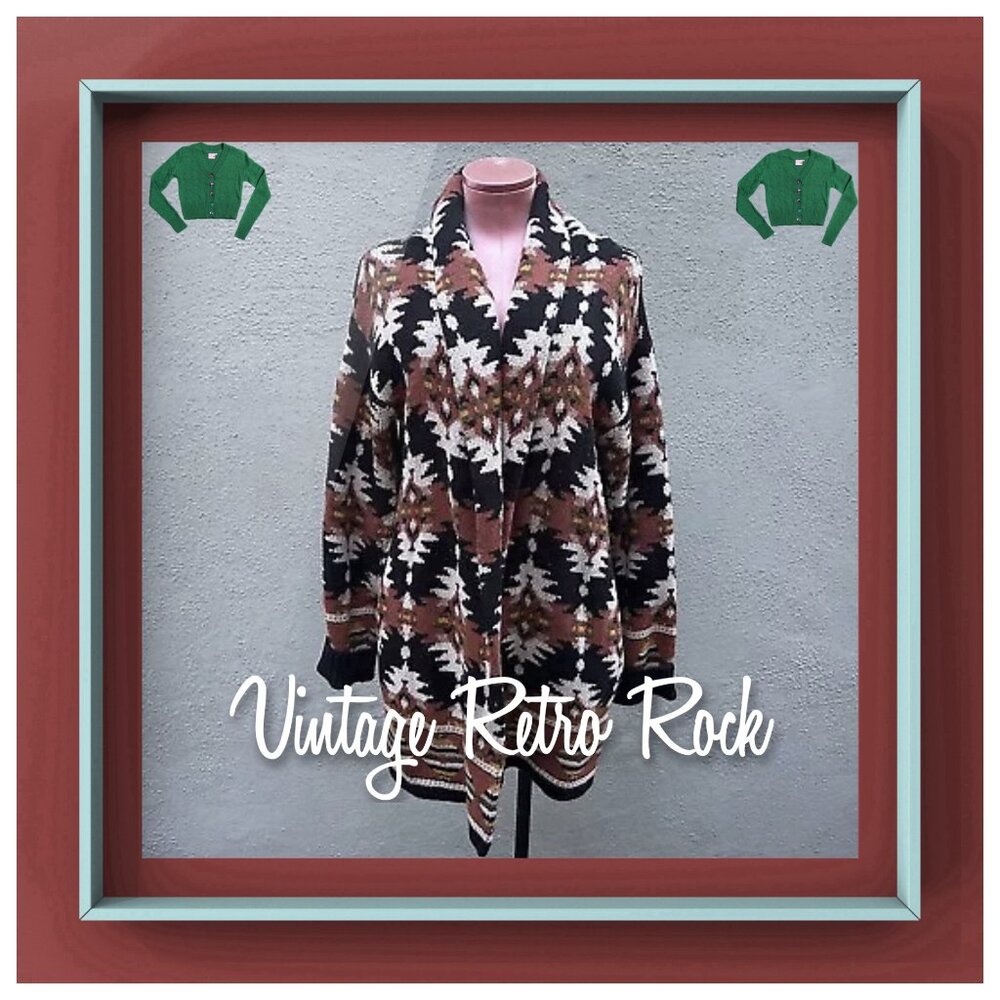 Lucky Brand Aztec Cardigan Sweater Long Sleeve Women Southwestern Casual M